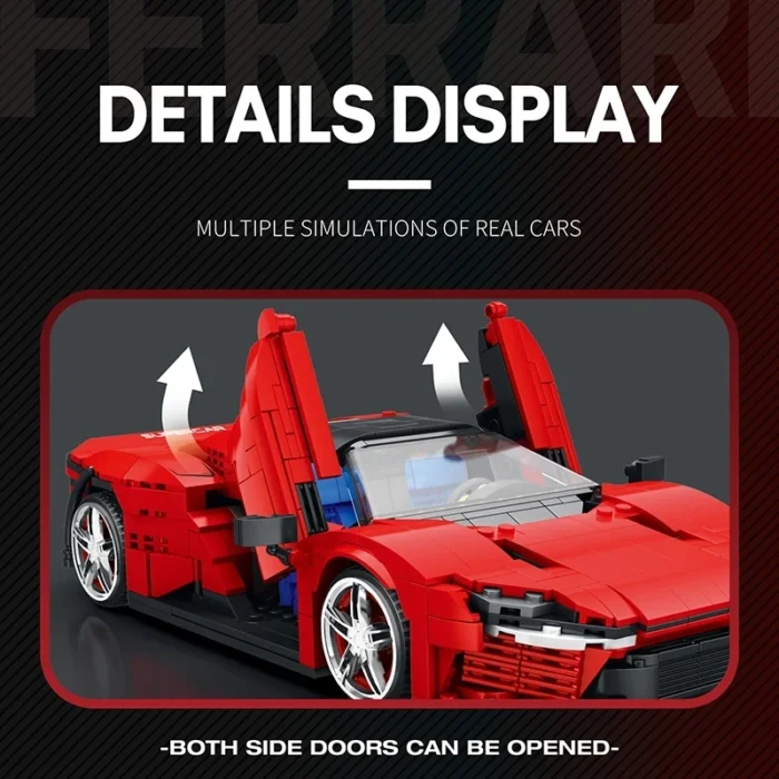 2022 Technical Car Ferra Daytona SP3 Model Building Block MOC Creative Racing Vehicle Supercar Set Bricks DIY Toys For Kids - Image 3