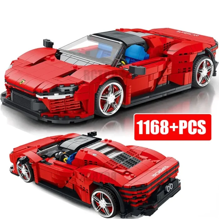 2022 Technical Car Ferra Daytona SP3 Model Building Block MOC Creative Racing Vehicle Supercar Set Bricks DIY Toys For Kids - Image 1