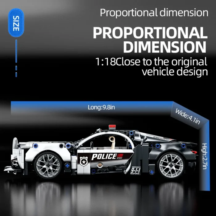 ToylinX 410pcs Police Car Building Blocks Car Early Learning Development Benefits Intelligence Assembled Toys Children's Gifts - Image 6