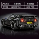New High-Tech 91102 3097Pcs Creative Moc F12 Super Sport Black Racing Car Model RSR Bricks Building Blocks Toys Children Gifts - Image 4