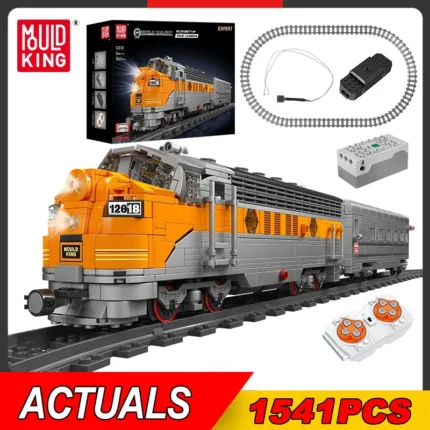 MOULD KING 12018 Technical RC EMD F7 WP Diesel Locomotive Building Block Remote Control Train Bricks Toys Kids Christmas Gifts