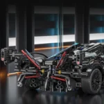 RC Tech Racer 1:14DIY Roadster building block assembly Block car toy birthday gift Black V12 Block Roadster Black V12 Block Road - Image 6