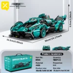 Blue V12 Block Roadster RC Tech Racing 1:14 DIY Roadster Building Block Assembly Block Car Toy For Children Halloween Gifts - Image 2