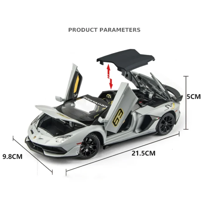 1:24 Lamborghinis Aventador SVJ63 Alloy Model Car Toy Diecasts Metal Casting Sound and Light Car Toys For Children Vehicle - Image 5