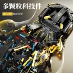 1224pcs Black And Gold PD006 High Difficulty DIY Splicing With Interspersed Block Cars For Boy Birthday And Children's Day Gift - Image 2