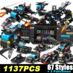 New 1000+PCS City Police Station Car Headquarters Building Blocks Truck SWAT Figure WW2 Military Bricks Toys for Children Kids - Image 3