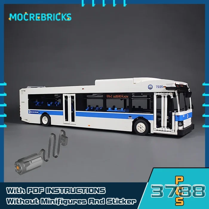 City Transportation Bus Building Block Passenger Vehicle Model DIY Assembly Bricks Creative Expert Toy Children's Birthday Gift - Image 1
