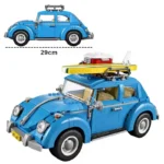 New 1100+PCS 10252 Blue Beetle Classic Creative Car Building Blocks Model Bricks Compatible Kids Christmas Toys Birthday Gifts - Image 4