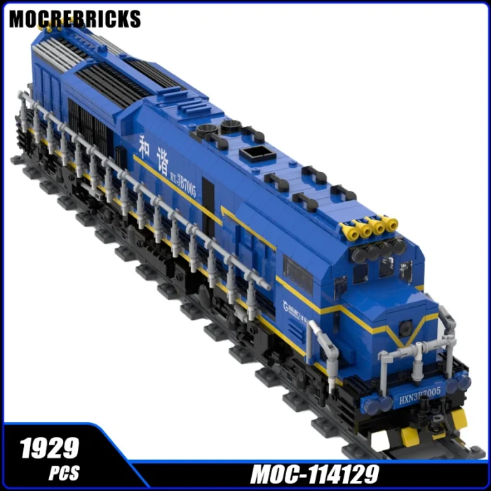 MOC Large Freight HXN3B diesel locomotive Train Building Blocks Assembly Model Bricks Display Creative Children Toys Gifts - Image 1
