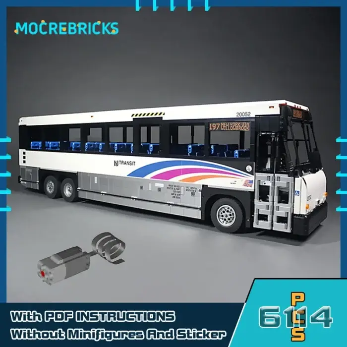 Electric Vehicle MCI D4500CT Commuter Coach Building Blocks Model City Transportation Tool Assembly Technology Bricks Kids Toy - Image 1