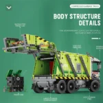 1468PCS Remote Control Compressed Garbage Truck Building Blocks City Sanitation Technical RC Car Model Bricks Kids Toys Gifts - Image 5