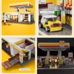 CaDA DIY Shell Retail Station C66026W Car Wash Gas Station Car Building Block USB Lighting Build Bricks Gift Toys For Children - Image 6