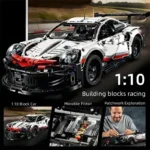 Technical 1580PCS Electric Remote Control with Lights Car 911Rsr Compatible with 42096 Building Blocks DIY Kid Toy Birthday Gift - Image 4