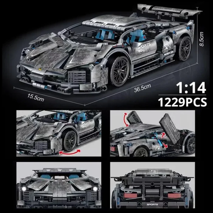 Technical Super Speed Green Lamborghinis Sports Car Model Building Blocks Assemble Famous Vehicle Bricks Kid Toys for Adult Gift - Image 2