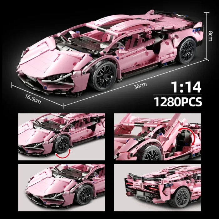 Technical Super Speed Green Lamborghinis Sports Car Model Building Blocks Assemble Famous Vehicle Bricks Kid Toys for Adult Gift - Image 6