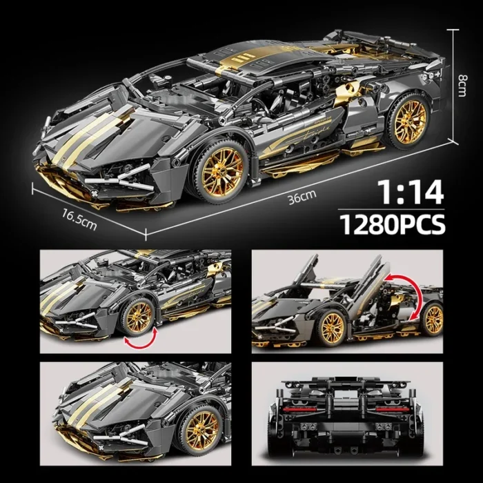Technical Super Speed Green Lamborghinis Sports Car Model Building Blocks Assemble Famous Vehicle Bricks Kid Toys for Adult Gift - Image 5