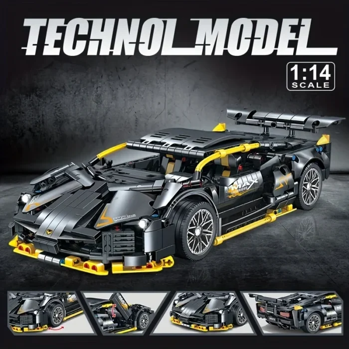 Technical Super Speed Green Lamborghinis Sports Car Model Building Blocks Assemble Famous Vehicle Bricks Kid Toys for Adult Gift - Image 1