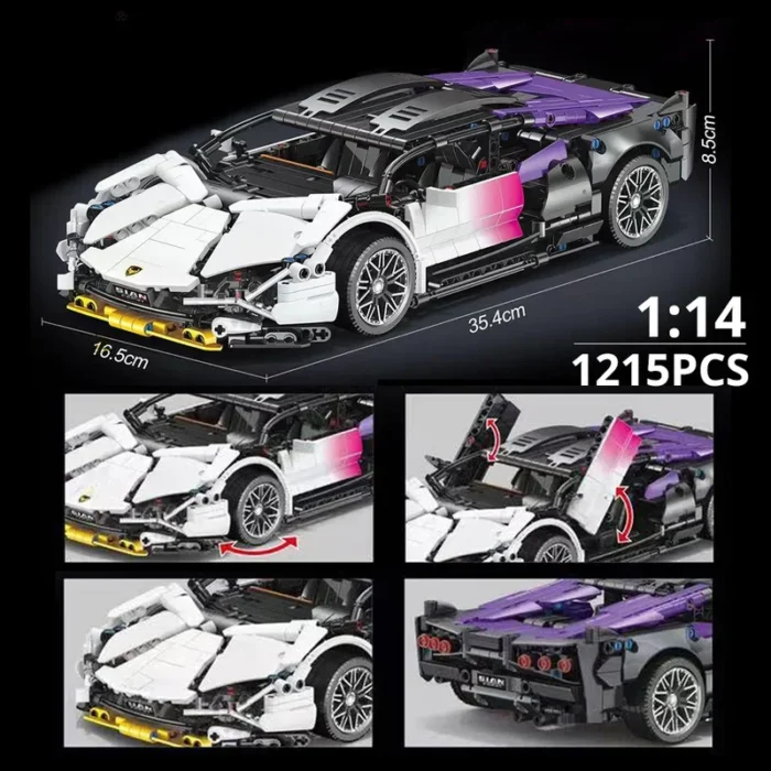 Technical Super Speed Green Lamborghinis Sports Car Model Building Blocks Assemble Famous Vehicle Bricks Kid Toys for Adult Gift - Image 3
